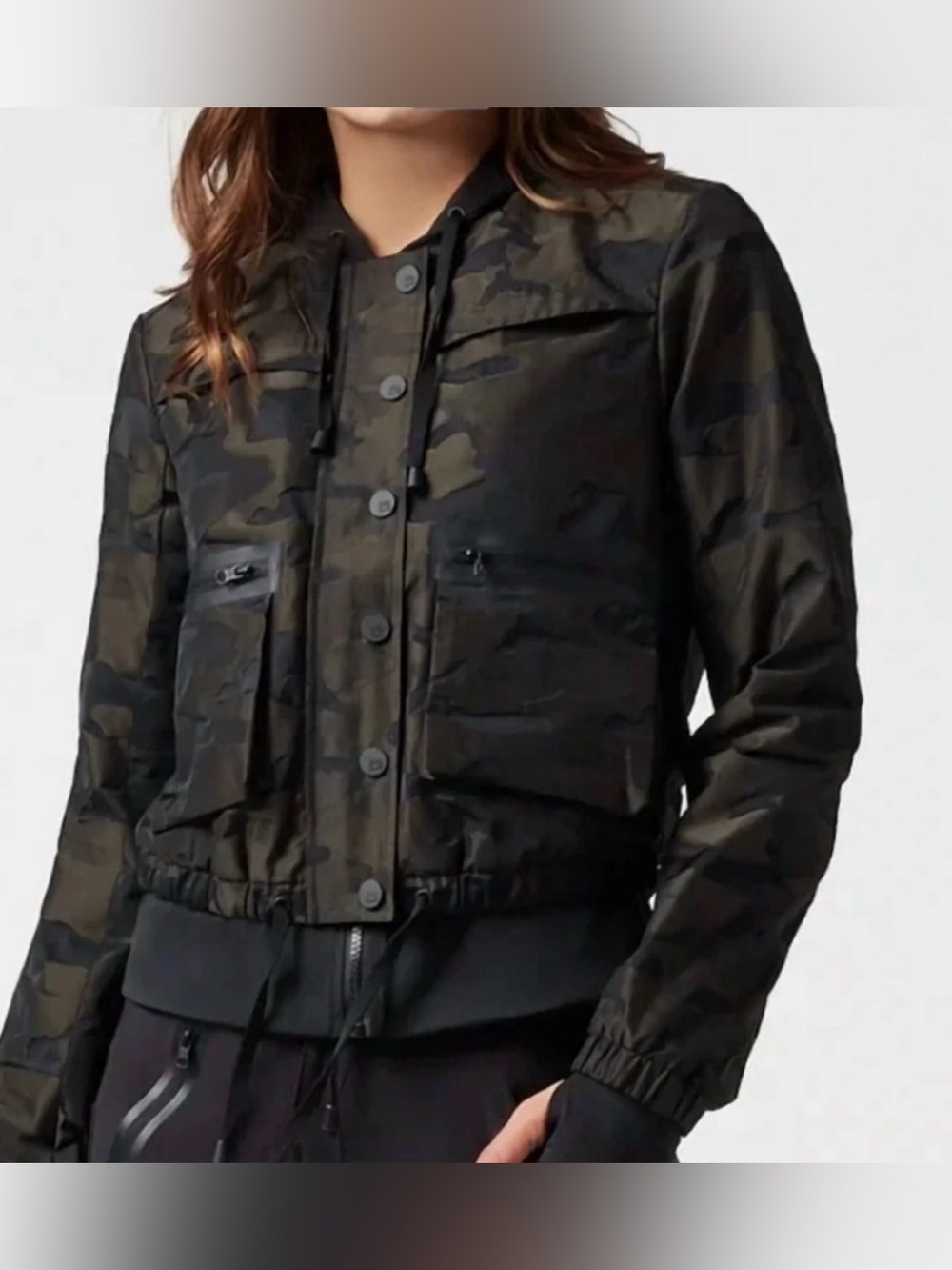 Blanc Noir Skyfall Aviator Jacket Small Camo Green Black Bomber Utility Fall